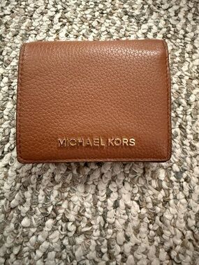 Michael Kors Jet Set Brown Pebbled Leather Wallet
